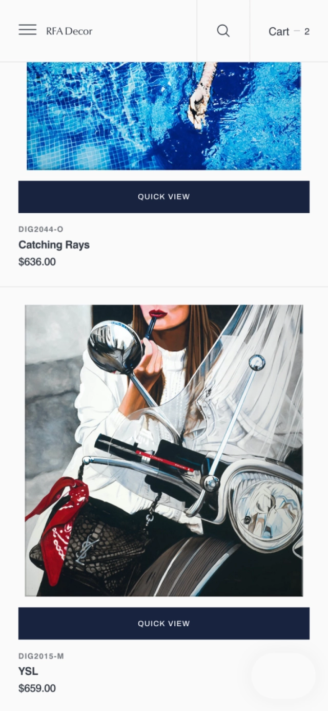 RFA Decor Mobile Experience Category